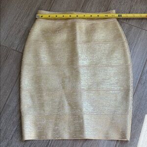 SHEIN Gold Pencil Skirt spandex